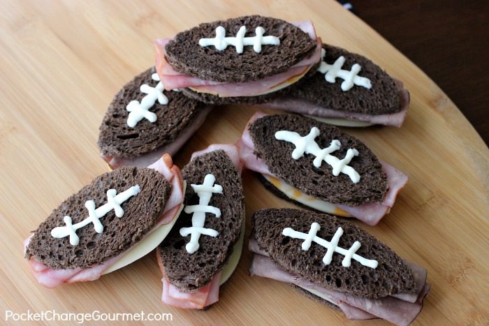 Football Shaped Sandwiches for Party