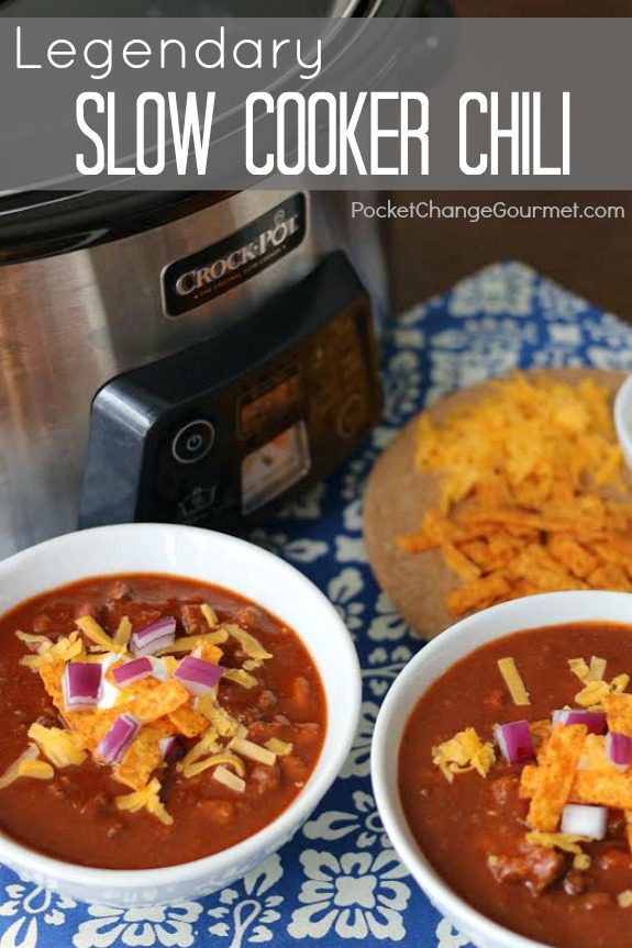 Slow Cooker Chili - the perfect comfort food for cold Winter days! Quick - Easy - Delicious! Pin to your Recipe Board!