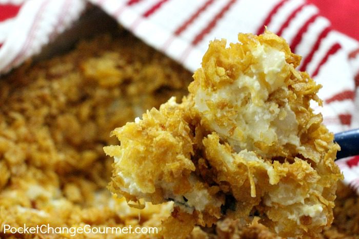 Cheesy Hashbrown Potato Casserole | Recipe on PocketChangeGourmet.com