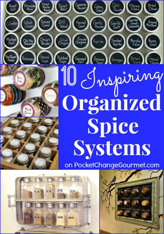 Ready to get organized? Learn How to Organize your Spices! 10 Inspiring Organized Spice Systems to inspire you! Pin to your Organizing Board!