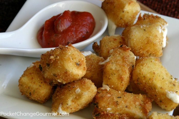 Deep Fried Mozzarella Bites | Recipe on PocketChangeGourmet.com