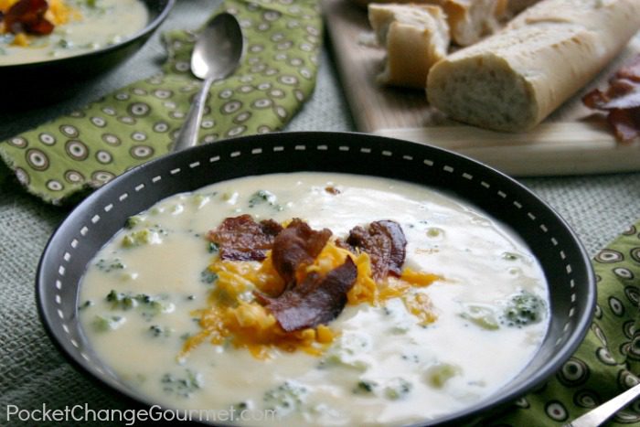 Broccoli Cheddar Soup | Recipe on PocketChangeGourmet.com