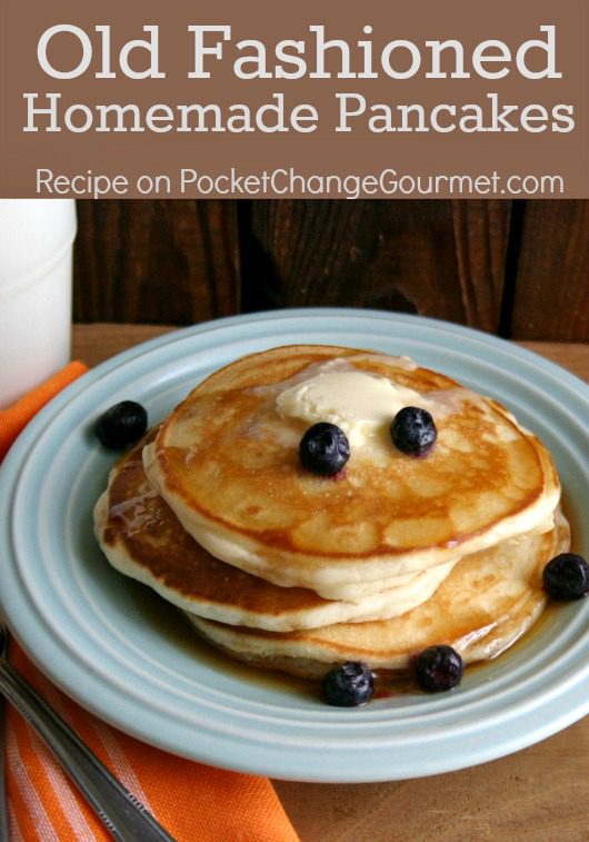 Old Fashioned Homemade Pancakes -- just like Grandma used to make! Super easy and quick recipe! Pin to your Recipe Board!