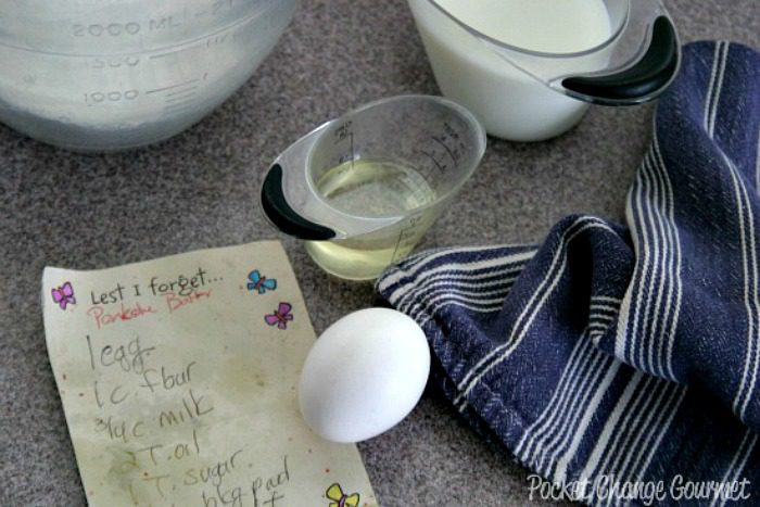 a list of recipe ingredients with egg