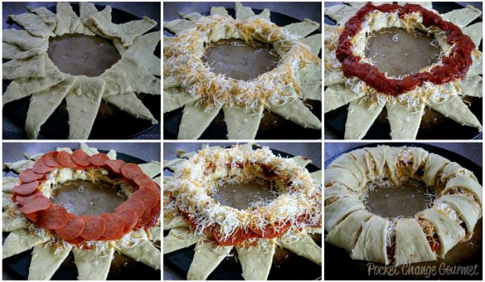 Pepperoni Pizza Ring :: Recipe on PocketChangeGourmet.com