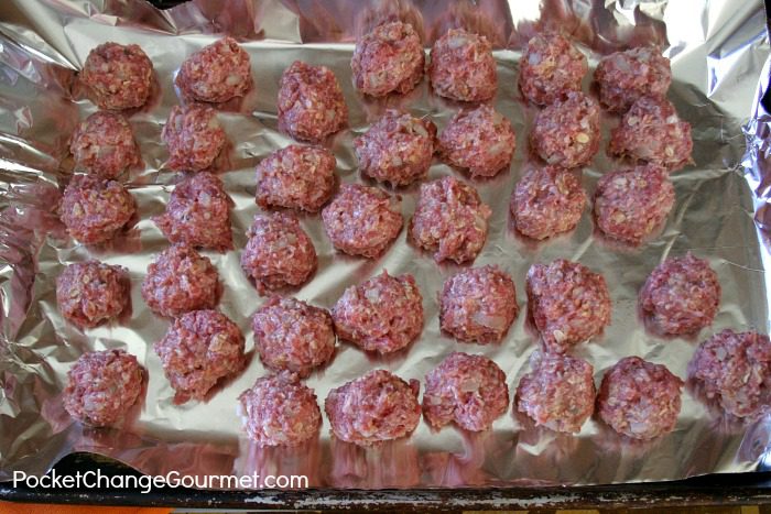 meatballs placed on a foil