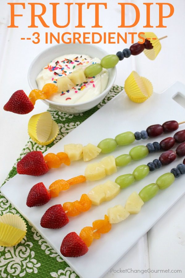 FRUIT DIP RECIPE | 3 ingredients | Rainbow Fruit Skewers