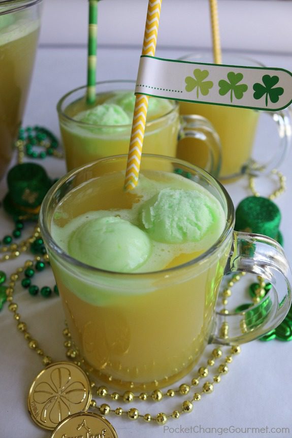 Only 3 ingredients to make this delicious St. Patrick's Day Punch! Change the flavors for other special occasions! Pin to your Recipe Board!