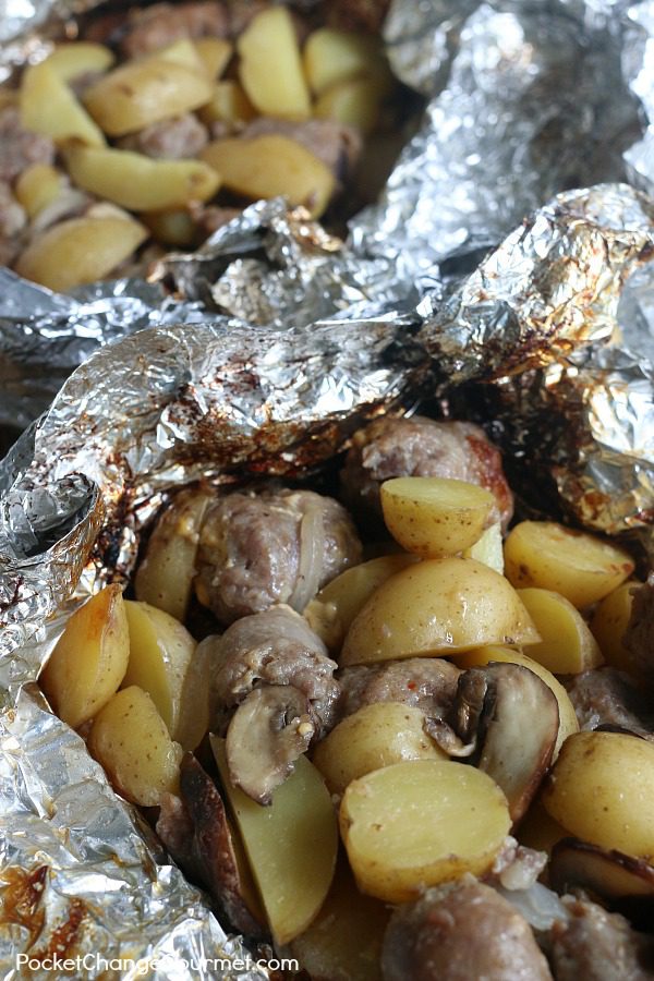 With just a few simple ingredients you can toss together these Sausage Potato Foil Packets! They are perfect for camping or even grilling a quick weeknight meal! 