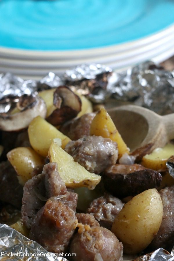 With just a few simple ingredients you can toss together these Sausage Potato Foil Packets! They are perfect for camping or even grilling a quick weeknight meal! 