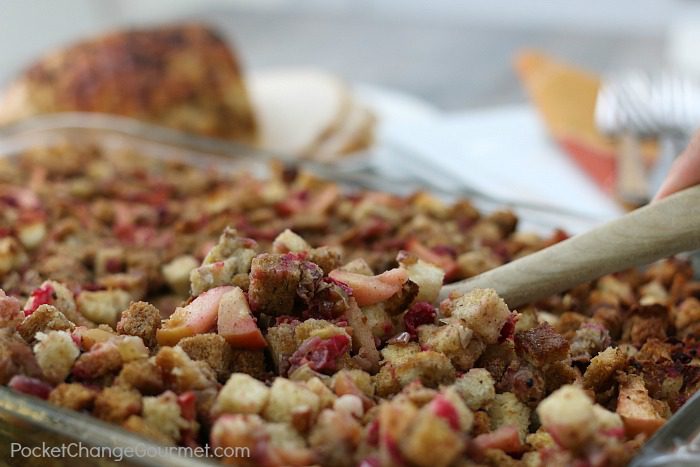 STUFFING RECIPE -- Fresh fruit and herbs fill these ordinary stuffing recipe with LOTS of flavor!