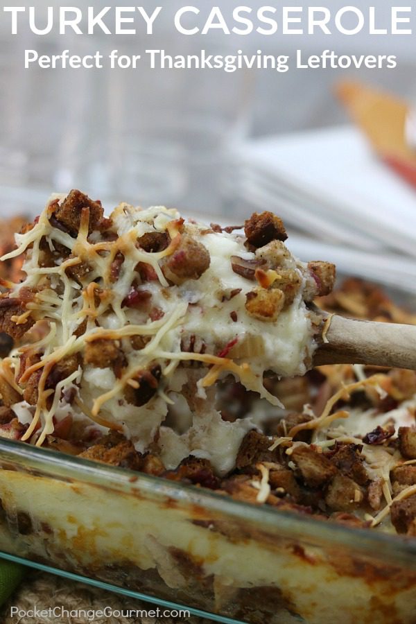 Leftover Turkey? Use up ALL your Thanksgiving leftovers with this delicious Turkey Casserole! 