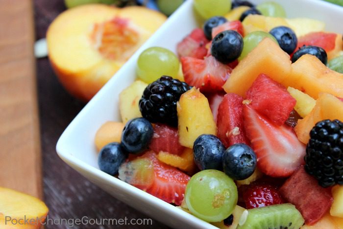 Honey Lime Fruit Salad :: Recipe on PocketChangeGourmet.com