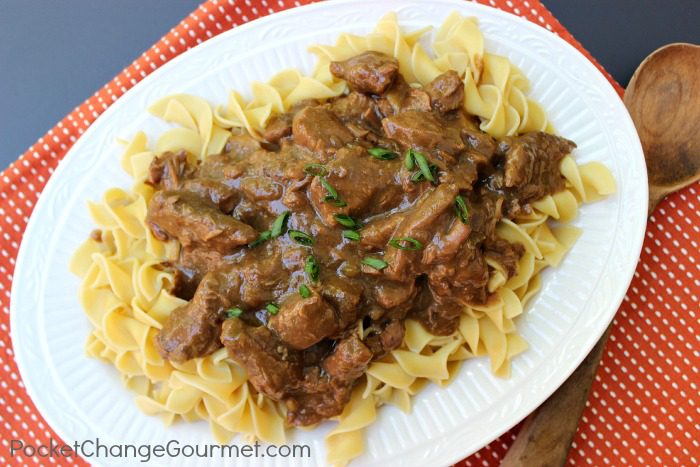 Beef and Noodles on plate - final product