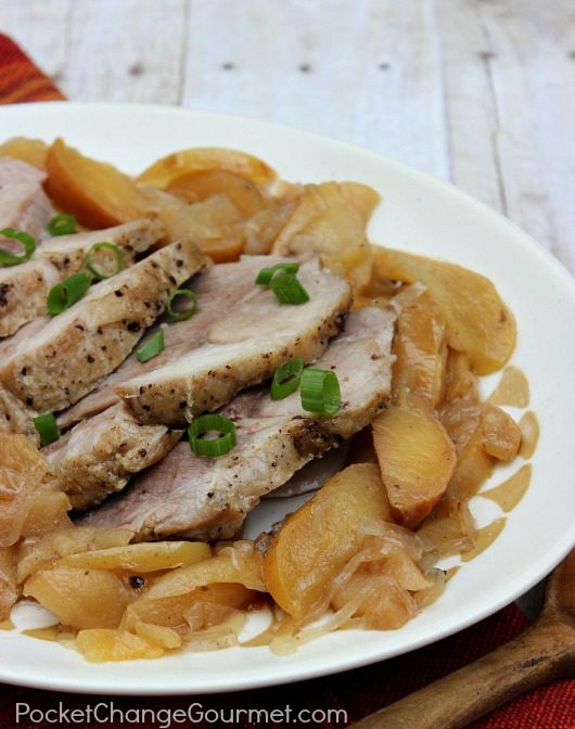 Slow Cooker Pork Roast with Apples - Pocket Change Gourmet