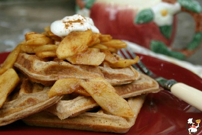 Cinnamon Waffles with Apples: Recipe on PocketChangeGourmet.com