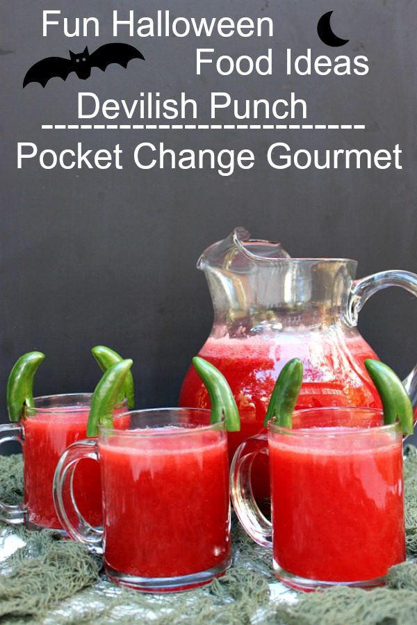 Fun Halloween Food Ideas: Devilish Punch Drink. A devilishly good drink for kids and adults alike for a perfect Halloween Drink. Just a few easy ingredients is all that are needed. Make this for your next Halloween party!