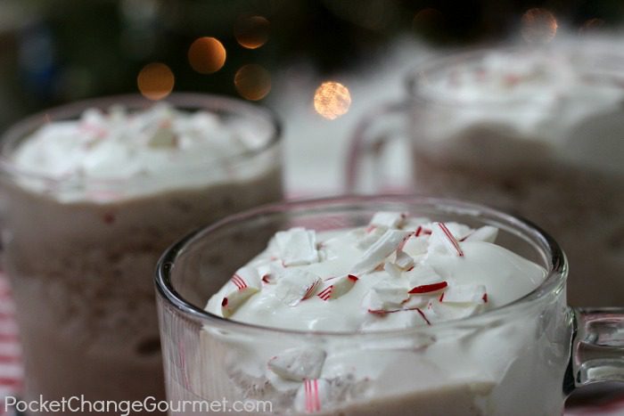 Frozen Peppermint Hot Chocolate | Recipe on PocketChangeGourmet.com