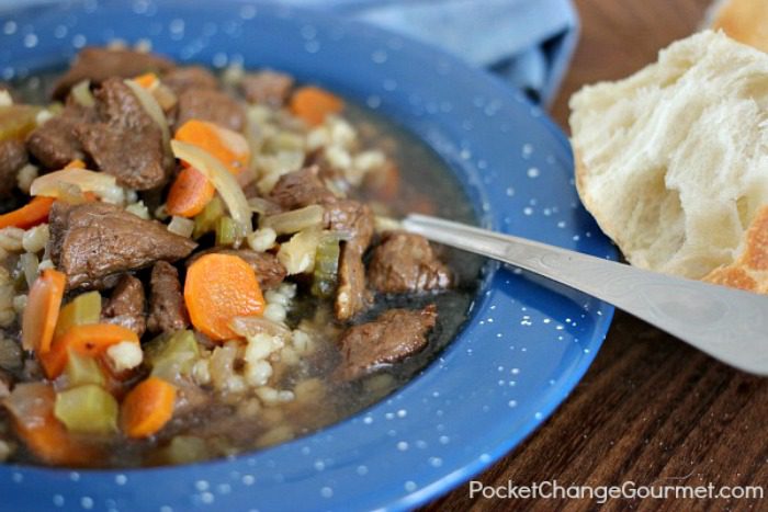 Homemade Beef and Barley Soup | Recipe on PocketChangeGourmet.com