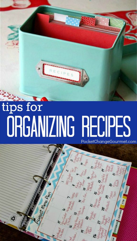 Stop searching for the recipe you need! Our Tips for Organzing Recipes will help! Pin to your Organizing Board!