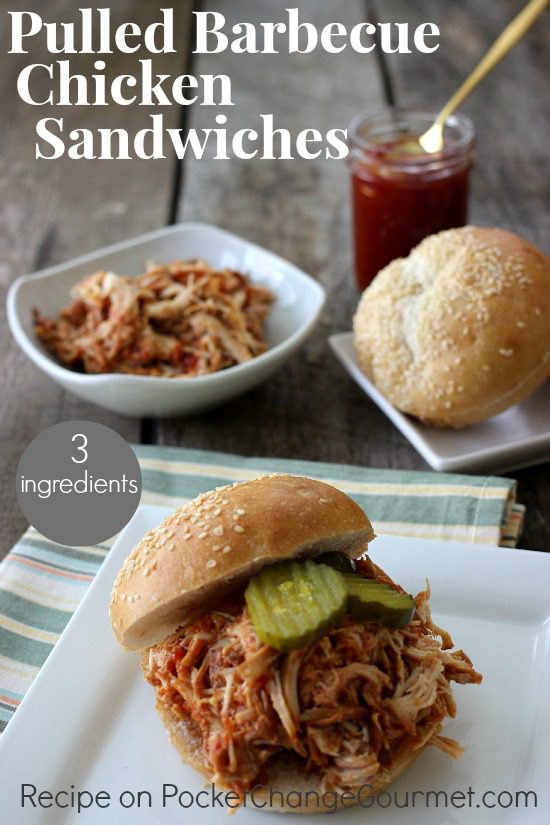 Pulled Barbecue Chicken Sandwiches | Recipe on PocketChangeGourmet.com