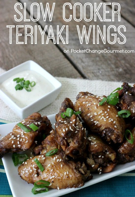 Slow Cooker Teriyaki Wings | Recipe on PocketChangeGourmet.com