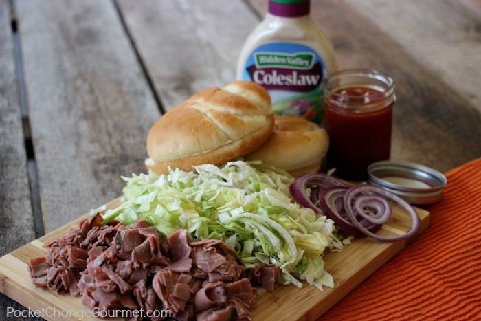 Chopped Barbecue Beef Sandwich with Creamy Cole Slaw Dressing | Recipe on PocketChangeGourmet.com