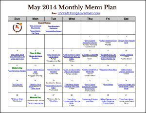 May Menu Plan Printable | Available on PocketChangeGourmet.com