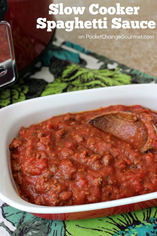 Slow Cooker Spaghetti Sauce | Perfect busy weeknight dinner | Recipe on PocketChangeGourmet.com