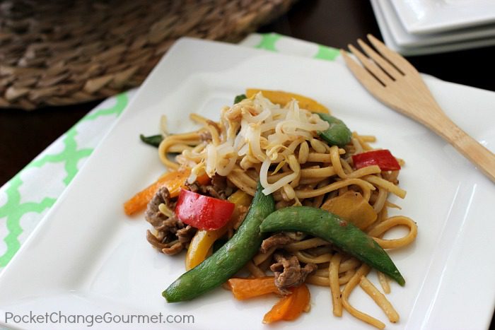 Stir-Fry Beef Lo Mein | Quick and Easy Weeknight Meal | Recipe on PocketChangeGourmet.com