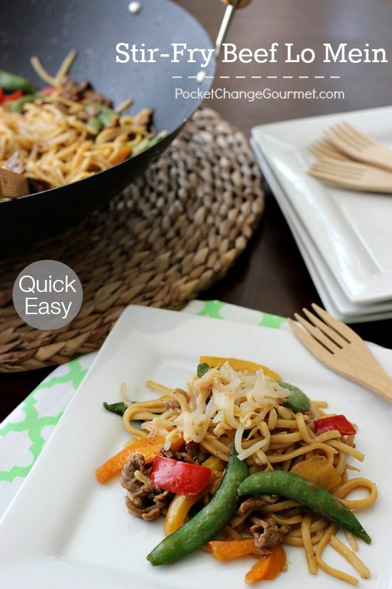Stir-Fry Beef Lo Mein | Quick and Easy Weeknight Meal | Recipe on PocketChangeGourmet.com
