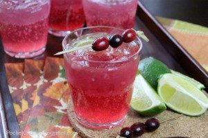 Perfect for your holiday parties, this Cranberry Limeade has only 3 ingredients. And can be served with or without alcohol. Pin to your Holiday Board!
