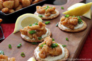Clam Strip Appetizer on Crackers