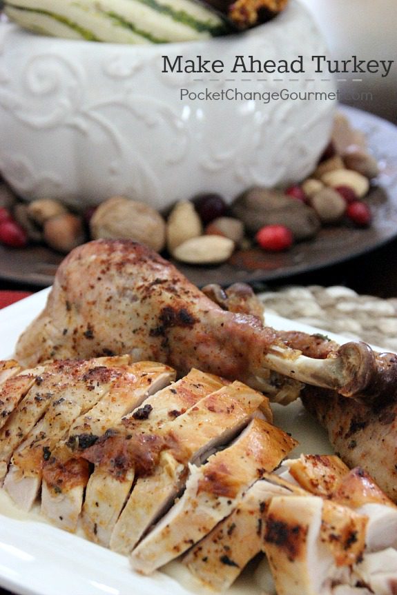 Need to free up time and oven space, this Make Ahead Turkey Recipe is just what you need! Pin to your Holiday Recipe Board!