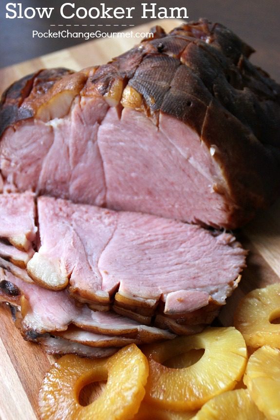 Save time by cooking this Slow Cooker Ham! You will never use your oven again after you try this recipe! Pin to your Recipe Board!
