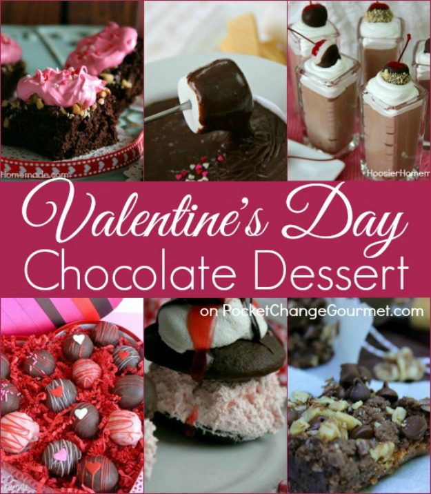 Valentine's Day Chocolate Recipes - Treat your sweetie to a delicious chocolate dessert! Pin to your Recipe Board!
