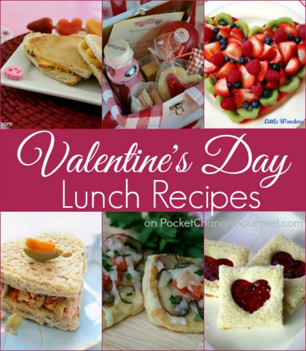 Valentine's Day Lunch Recipes - Whip up a special lunch for your sweetie or the family! Pin to your Recipe Board!