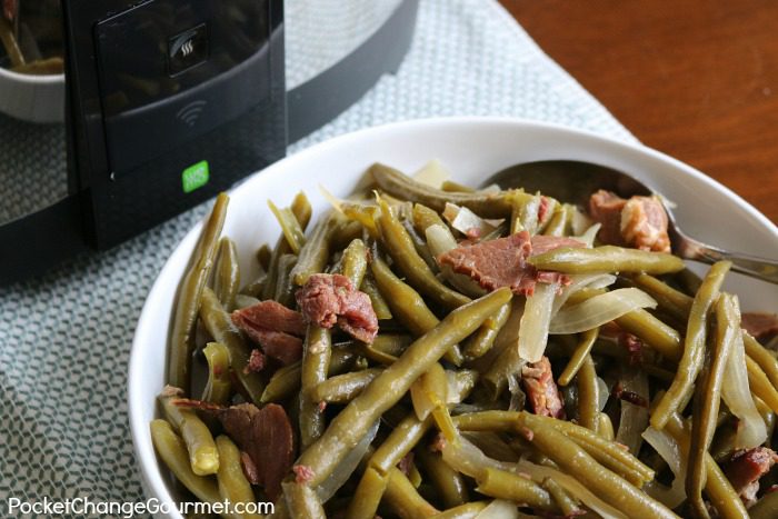 Slow Cooker Grean Beans with Ham