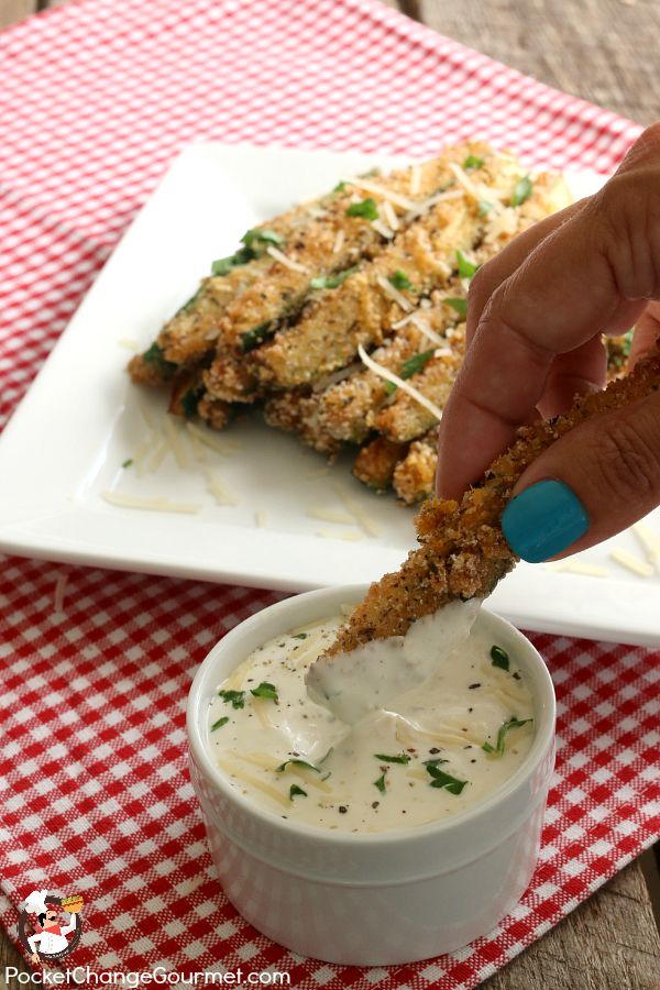 Fried Zucchini Sticks - ready in minutes, coated with gluten-free bread crumbs, parmesan and spices that make them healthier than you think! You can fry or try roasted zucchini sticks for a change of pace. Click on the Photo for the Recipe!