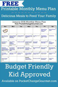 Delicious meals to feed your family in the Printable January Monthly Menu Plan! Budget friendly meal plan - Kid approved! Print out your FREE copy today!