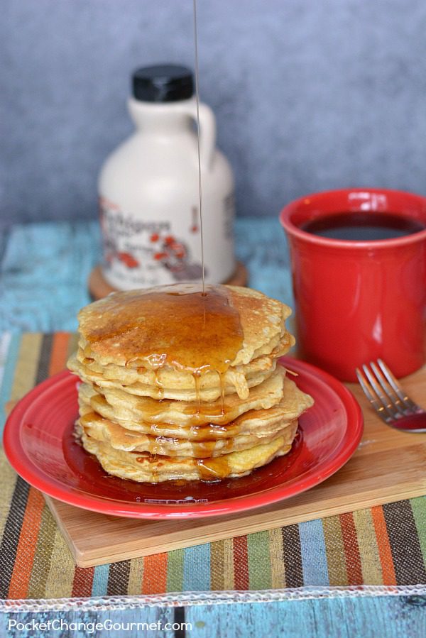 Combine two of everyone's favorite breakfast foods - oatmeal and pancakes! This Oatmeal Buttermilk Pancakes Recipe will have the whole family coming back for seconds! Enjoy them for a hearty breakfast OR breakfast-for-dinner is always a favorite too! 