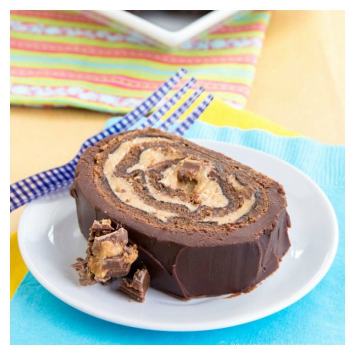 Peanut Butter Cup Flourless Chocolate Cake Roll from Cupcakes and Kale Chips