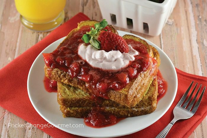 French Toast filled with Strawberry