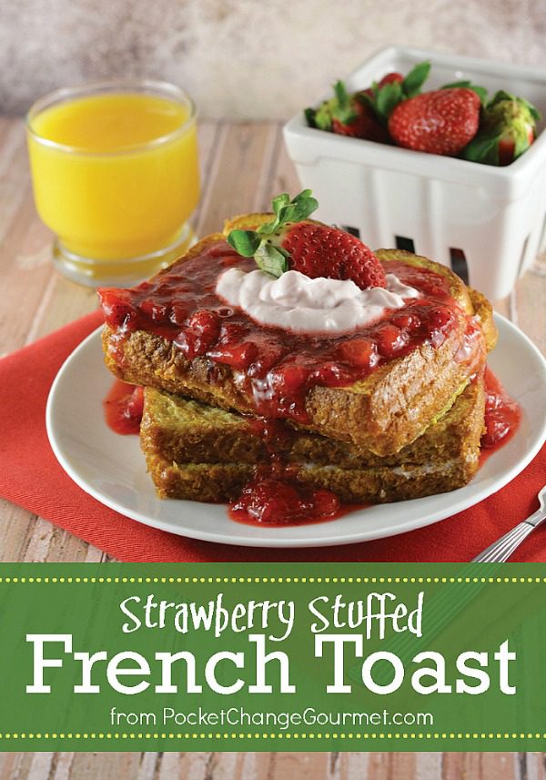 Whether you enjoy this French Toast filled with Strawberry for breakfast, lunch or dinner, it will have even your pickiest eaters will be coming back for seconds! Don't forget to top it with warm strawberry sauce and a little whip cream to make it an extra special Valentine's Day Breakfast.