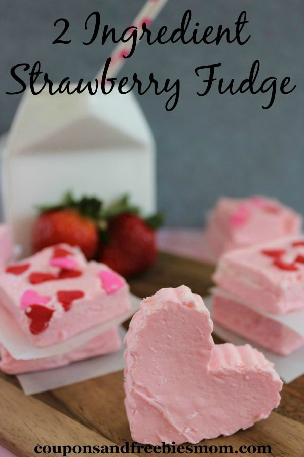 Two Ingredient Strawberry Fudge from Coupons and Freebies Mom