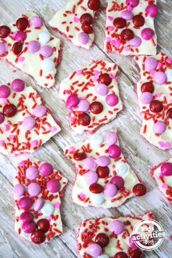 Valentine's Day Candy Bark from Kids Activities Blog