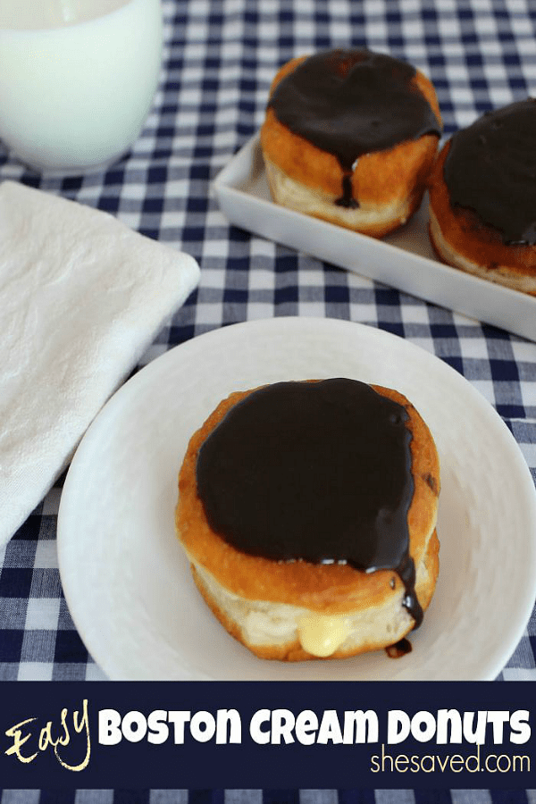 Easy Boston Cream Donuts from She Saved