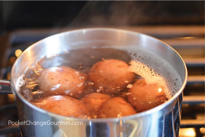 Boil Potatoes for Smashed Potatoes.