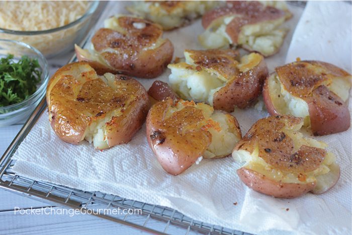 Smashed Potatoes, Crispy and Delicious.