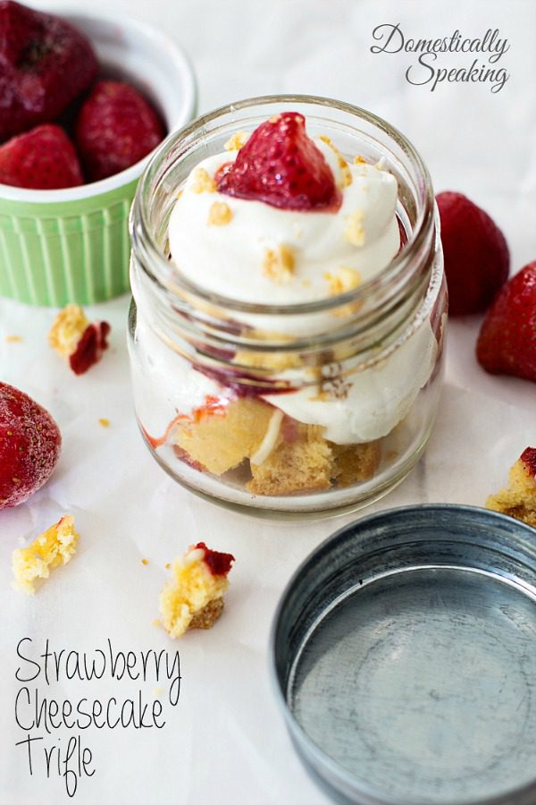 Strawberry Cheesecake Trifle from Domestically Speaking